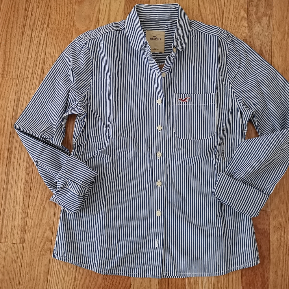 NWT Vintage Hollister Women casual button down shirt slim fit